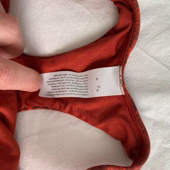 Lulu Wunder Train Longline Bra, Denim Wash Autumn Red DWAR - Picture 4 of 4